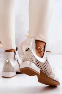 Maciejka Botki Wiosenne|Botki Maciejka*Skórzane Botki Trzewiki 05541-25 Jasnobeżowe Beżowy