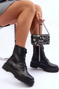 Boto Botki Sznurowane|Brązowe I Beżowe Botki*Skórzane Botki Workery Czarne Teflorna