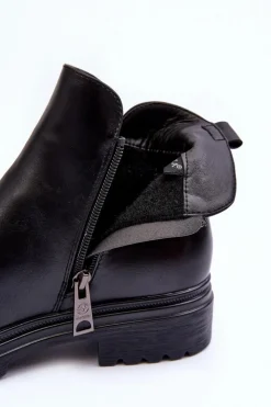 Damskie Buty damskie Vinceza Skórzane Botki Z Niską Cholewką Czarne Foteini