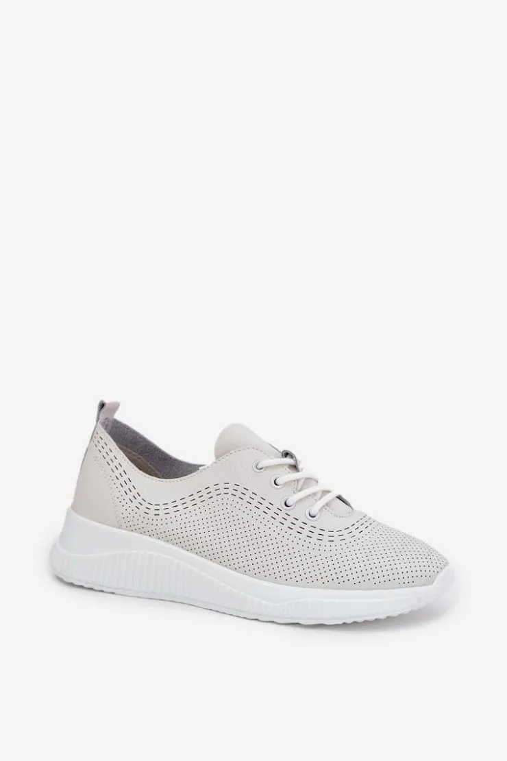 Buty damskie Vinceza Sneakersy Damskie*Skórzane Buty Sportowe Damskie Vinceza 41472 Białe