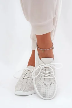 Buty damskie Vinceza Sneakersy Damskie*Skórzane Buty Sportowe Damskie Vinceza 41472 Białe