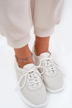 Buty damskie Vinceza Sneakersy Damskie*Skórzane Buty Sportowe Damskie Vinceza 41472 Białe