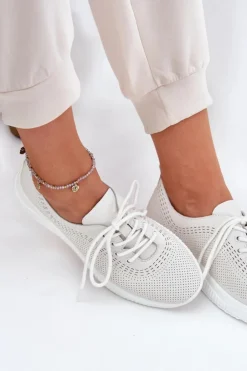 Buty damskie Vinceza Sneakersy Damskie*Skórzane Buty Sportowe Damskie Vinceza 41472 Białe