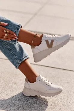 Damskie Buty damskie Vinceza Skórzane Buty Sportowe Damskie Vinceza 7918 Beżowe