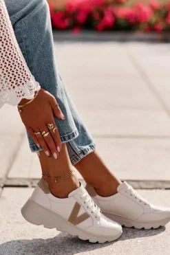 Damskie Buty damskie Vinceza Skórzane Buty Sportowe Damskie Vinceza 7918 Beżowe