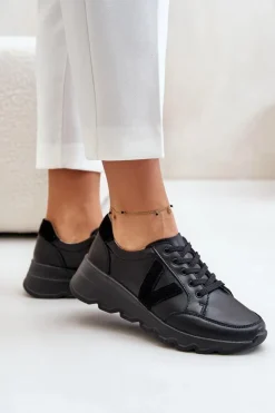 Damskie Buty damskie Vinceza Skórzane Buty Sportowe Damskie Vinceza 7918 Czarne