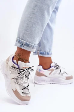 Damskie Boto Skórzane Buty Sportowe Na Platformie Białe Sifel