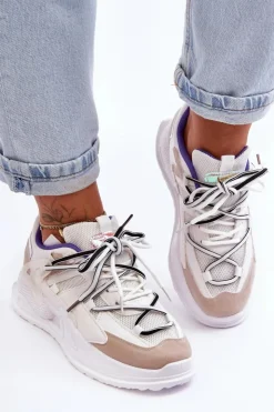 Damskie Boto Skórzane Buty Sportowe Na Platformie Białe Sifel