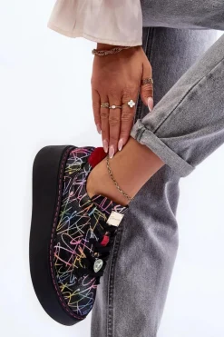 Maciejka Buty Sportowe Na Platformie*Skórzane Buty Sportowe Na Platformie 06191-39 Multikolor Wielokolorowy