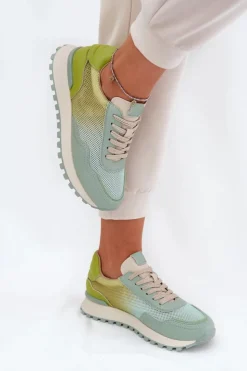 Damskie Buty damskie Vinceza Skórzane Buty Sportowe Z Siateczką Damskie Vinceza 66775 Zielone