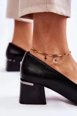 Boto Czółenka Zamszowe|Czółenka Na Słupku*Skórzane Czółenka La.Fi 230034B-QN Czarne