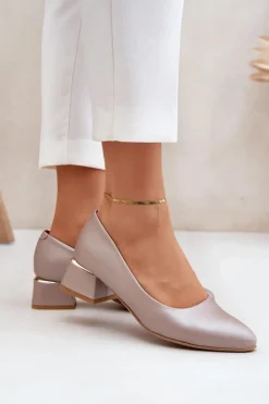 Best Boto Skórzane Czółenka Lewski 3118 Ciemnobeżowe Beżowy