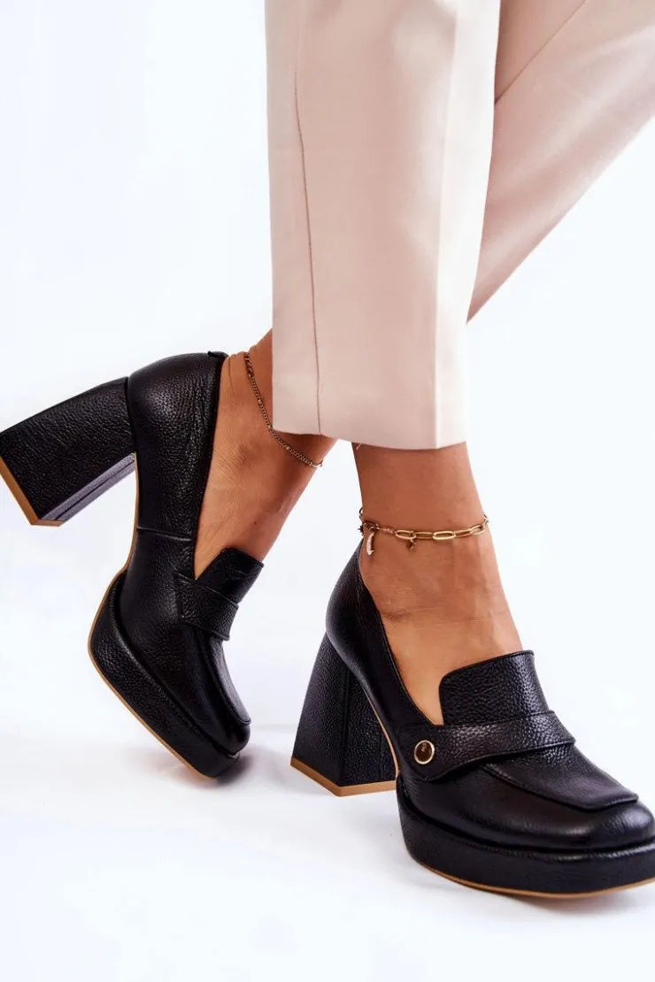 Best Boto Skórzane Czółenka Lewski Shoes 3195/2 Czarne