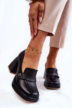 Best Boto Skórzane Czółenka Lewski Shoes 3195/2 Czarne