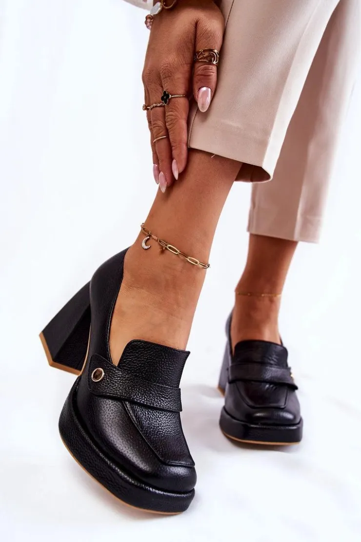 Best Boto Skórzane Czółenka Lewski Shoes 3195/2 Czarne