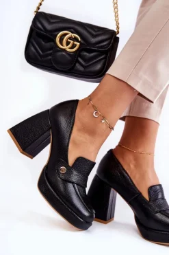 Best Boto Skórzane Czółenka Lewski Shoes 3195/2 Czarne