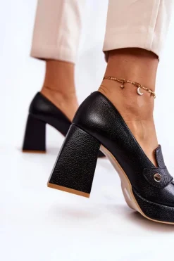 Best Boto Skórzane Czółenka Lewski Shoes 3195/2 Czarne