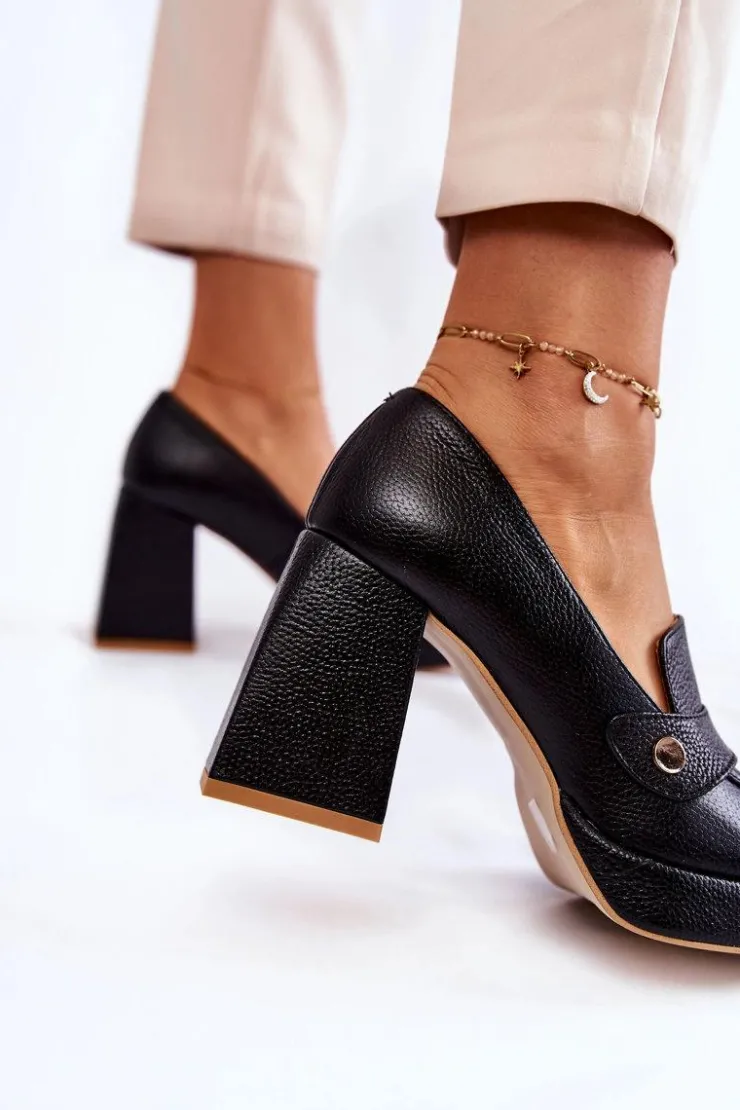 Best Boto Skórzane Czółenka Lewski Shoes 3195/2 Czarne