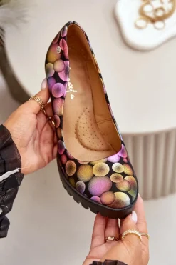 Online Maciejka Skórzane Czółenka Na Słupku 02629-39 Multikolor Wielokolorowy