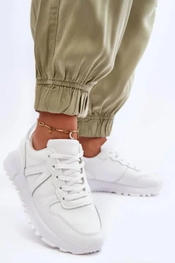 Boto Sneakersy Damskie*Skórzane Damskie Buty Sportowe Białe Kabama