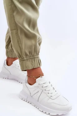 Boto Sneakersy Damskie*Skórzane Damskie Buty Sportowe Białe Kabama