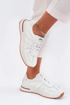 Daniel Lopez Just Dare Buty Sportowe Na Platformie|Sneakersy Damskie*Skórzane Damskie Buty Sportowe Sneakersy SS2D4042 Białe Biały
