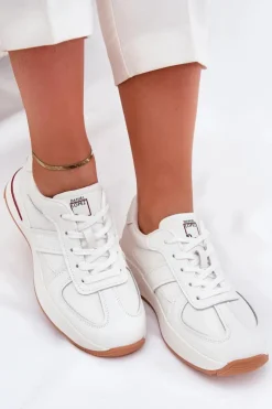 Daniel Lopez Just Dare Buty Sportowe Na Platformie|Sneakersy Damskie*Skórzane Damskie Buty Sportowe Sneakersy SS2D4042 Białe Biały