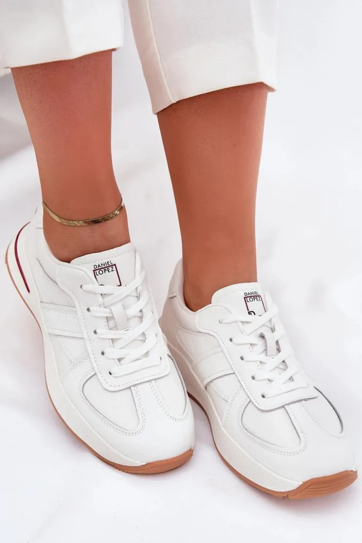 Daniel Lopez Just Dare Buty Sportowe Na Platformie|Sneakersy Damskie*Skórzane Damskie Buty Sportowe Sneakersy SS2D4042 Białe Biały