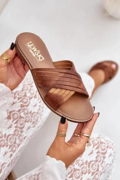 Damskie Boto Skórzane Damskie Klapki Lewski Shoes 3682 Camel