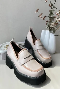 Best Damskie buty S.Barski Skórzane Damskie Mokasyny D&A MR870-32 Beżowe Beżowy