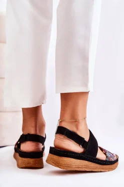 Maciejka Skórzane Damskie Sandały 04142-20 Czarne