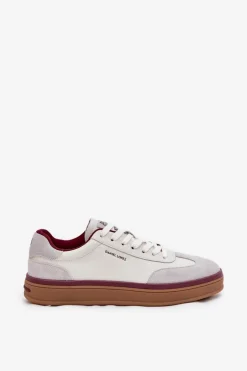 Damskie Daniel Lopez Just Dare Skórzane Damskie Sneakersy SS2D4008 Biało-Szare