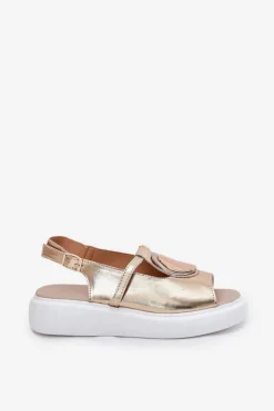 Online Damskie buty S.Barski Skórzane Eleganckie Sandały Damskie S.Barski GR51-603 Złote