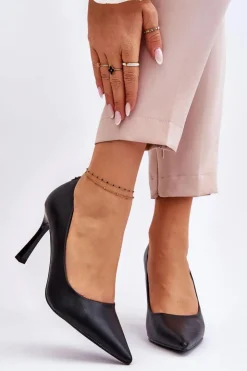 Buty damskie Vinceza Czółenka Klasyczne*Skórzane Klasyczne Szpilki Czarne Kelsey