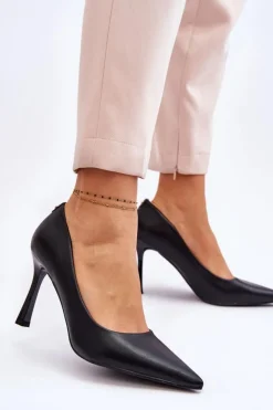 Buty damskie Vinceza Czółenka Klasyczne*Skórzane Klasyczne Szpilki Czarne Kelsey