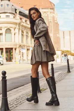 Online Buty damskie Vinceza Skórzane Kozaki Damskie Na Niskim Obcasie Ocieplane Vinceza 66823 Czarne