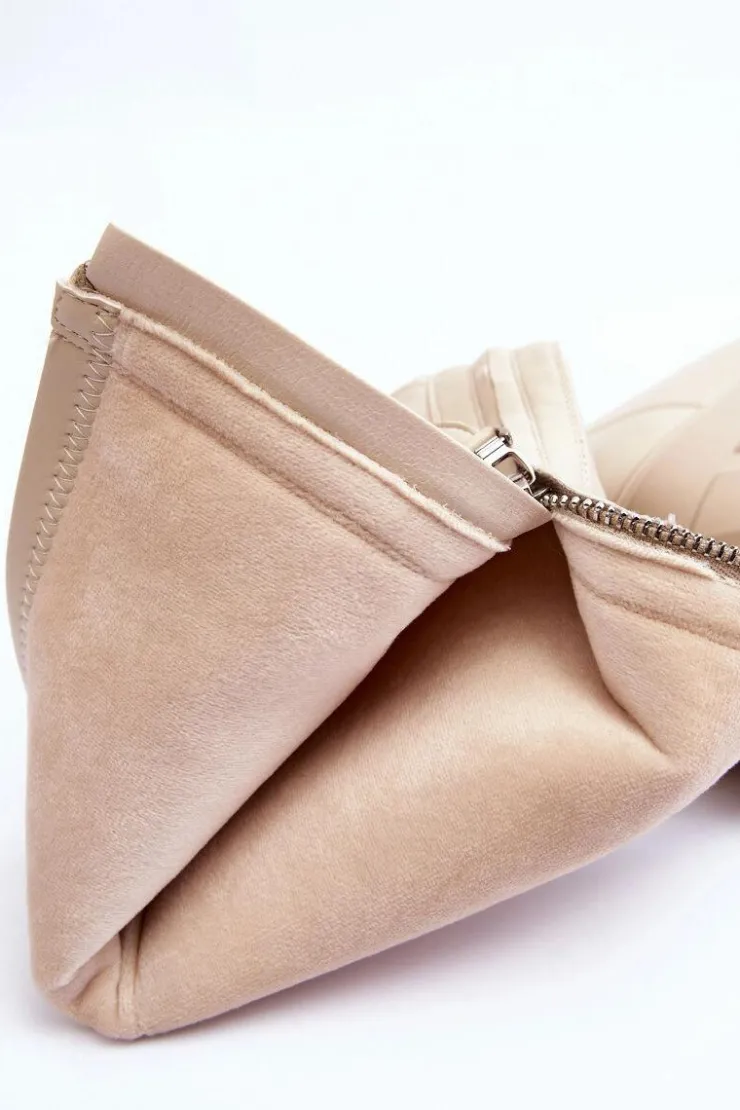 Boto Kozaki Płaskie|Kozaki Przed Kolano*Skórzane Kozaki Na Masywnej Platformie Z Suwakiem Beżowe Ringo