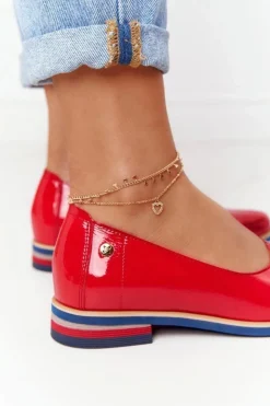 Maciejka Półbuty Lakierowane|Półbuty Skórzane*Skórzane Lakierowane Półbuty 05035-08 Czerwone