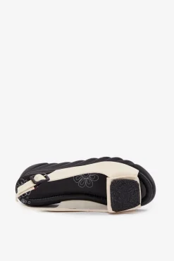 Damskie Artiker Skórzane Lakierowane Sandały Damskie Na Koturnie z Ozdobą 56C1567 Beżowe