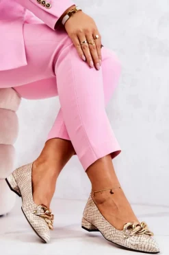 Boto Czółenka Na Słupku|Czółenka Klasyczne*Skórzane Lakierowane Wężowe Czółenka Beżowe Elissabeth