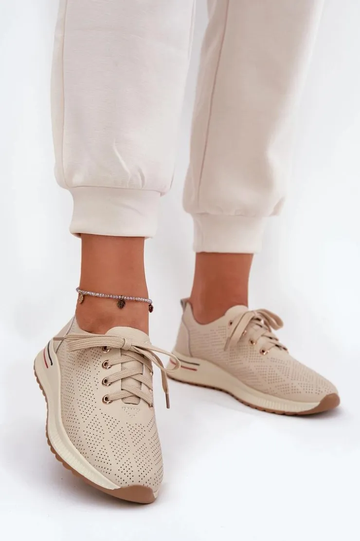 Damskie Artiker Skórzane Lekkie Półbuty Damskie 54C1759 Beżowe