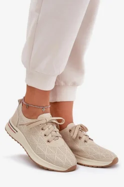 Damskie Artiker Skórzane Lekkie Półbuty Damskie 54C1759 Beżowe