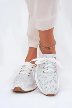 Artiker Buty Sportowe Na Platformie|Półbuty Skórzane*Skórzane Lekkie Półbuty Damskie 54C1758 Białe Biały