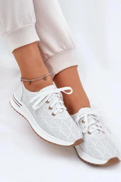 Artiker Buty Sportowe Na Platformie|Półbuty Skórzane*Skórzane Lekkie Półbuty Damskie 54C1758 Białe Biały