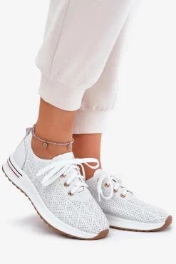 Artiker Buty Sportowe Na Platformie|Półbuty Skórzane*Skórzane Lekkie Półbuty Damskie 54C1758 Białe Biały