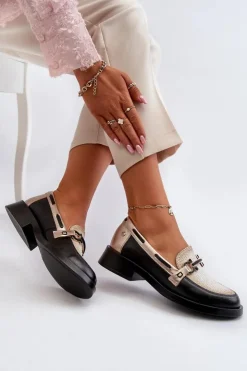 Maciejka Loafersy Damskie|Półbuty Skórzane*Skórzane Mokasyny Półbuty Damskie 06493-01 Czarne