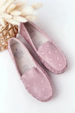 Evento Mokasyny Damskie Skórzane*Skórzane Mokasyny RIO FLORE Eco-Friendly Różowe