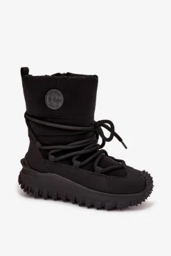 Hot Lee Cooper Skórzane Śniegowce Na Platformie LCJ-25-12-3660 Czarne Czarny