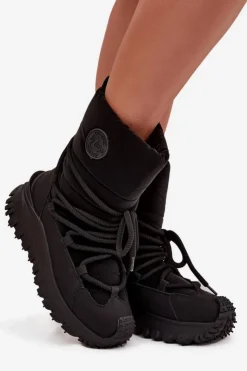 Hot Lee Cooper Skórzane Śniegowce Na Platformie LCJ-25-12-3660 Czarne Czarny