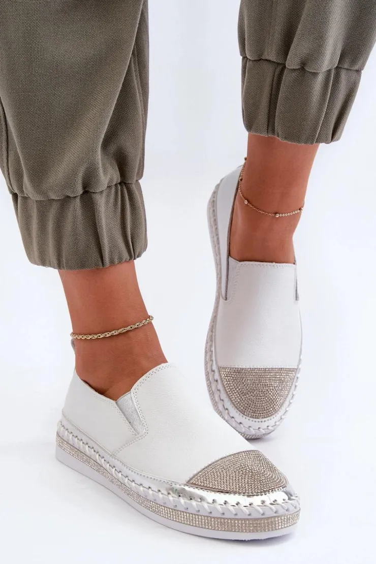 Discount Damskie buty S.Barski Skórzane Półbuty Damskie Na Platformie Białe D&A LR370